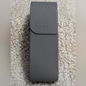 Scott Harris Matte Gray Slide Eyeglass Hard Case w/ Bright Orange Interior